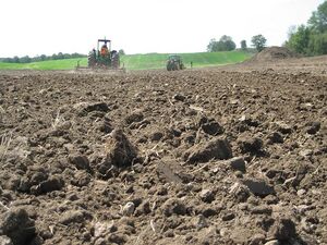 L'érosion liée au travail du sol entraîne un déplacement progressif du sol vers le bas de la pente.JPEG